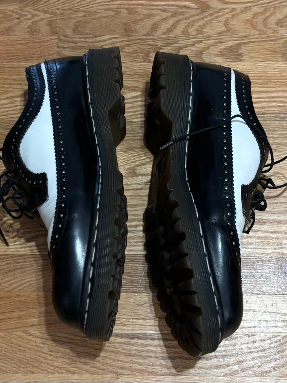 Dr. Martens Black and White Brogue Oxfords